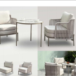 Double Chair Set for café with table