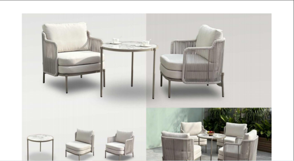 Double Chair Set for café with table